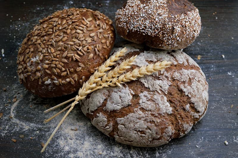 Freshly baked bread at a bakery